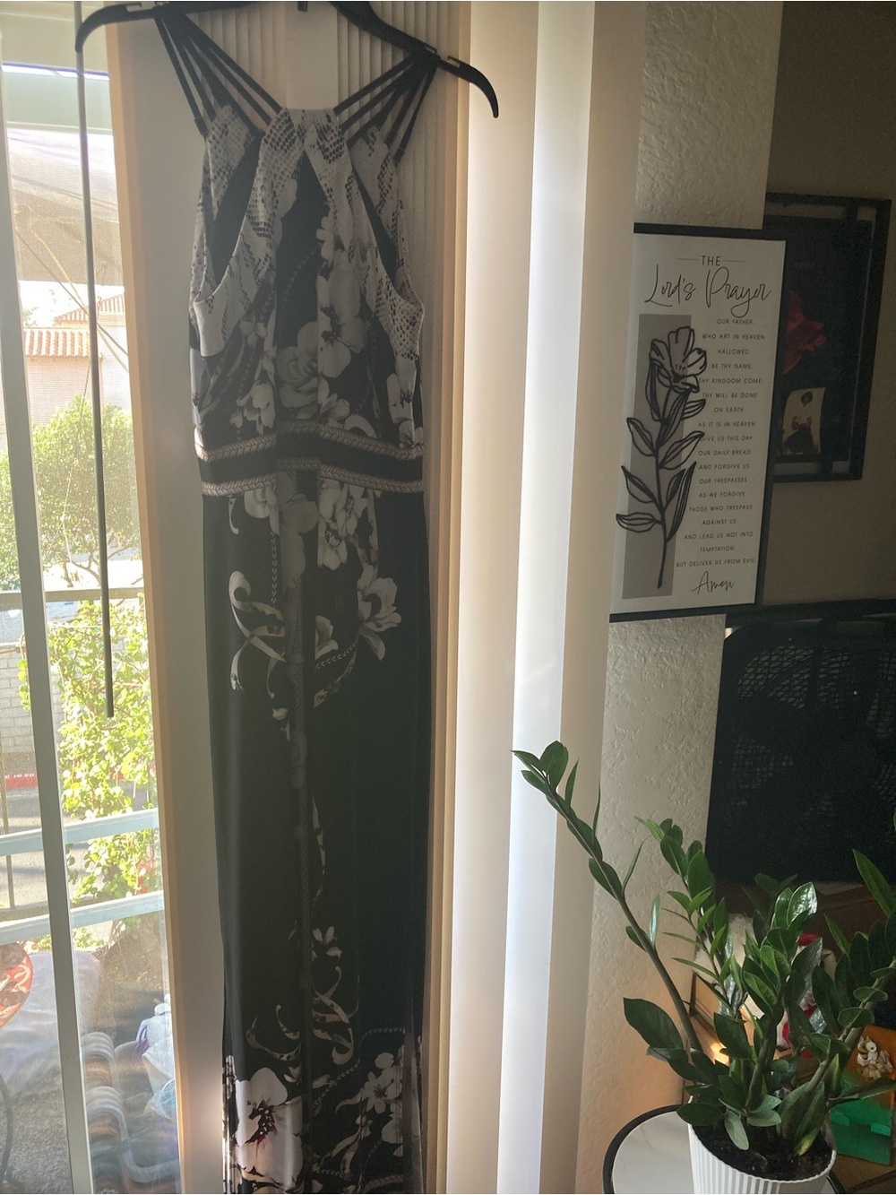 Black and White Floral Maxi Dress